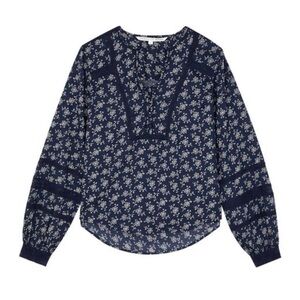Veronica Beard Navy Floral Top